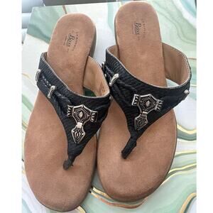 G.H Bass & Co Black Faux Leather Rustic Biker Style with Silver Hardware